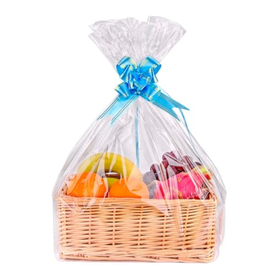 Cellophane Wrap Clear - ถุงของขวัญใสขนาดใหญ่ 15 ใบ สำหรับตะกร้า ขนาด 24