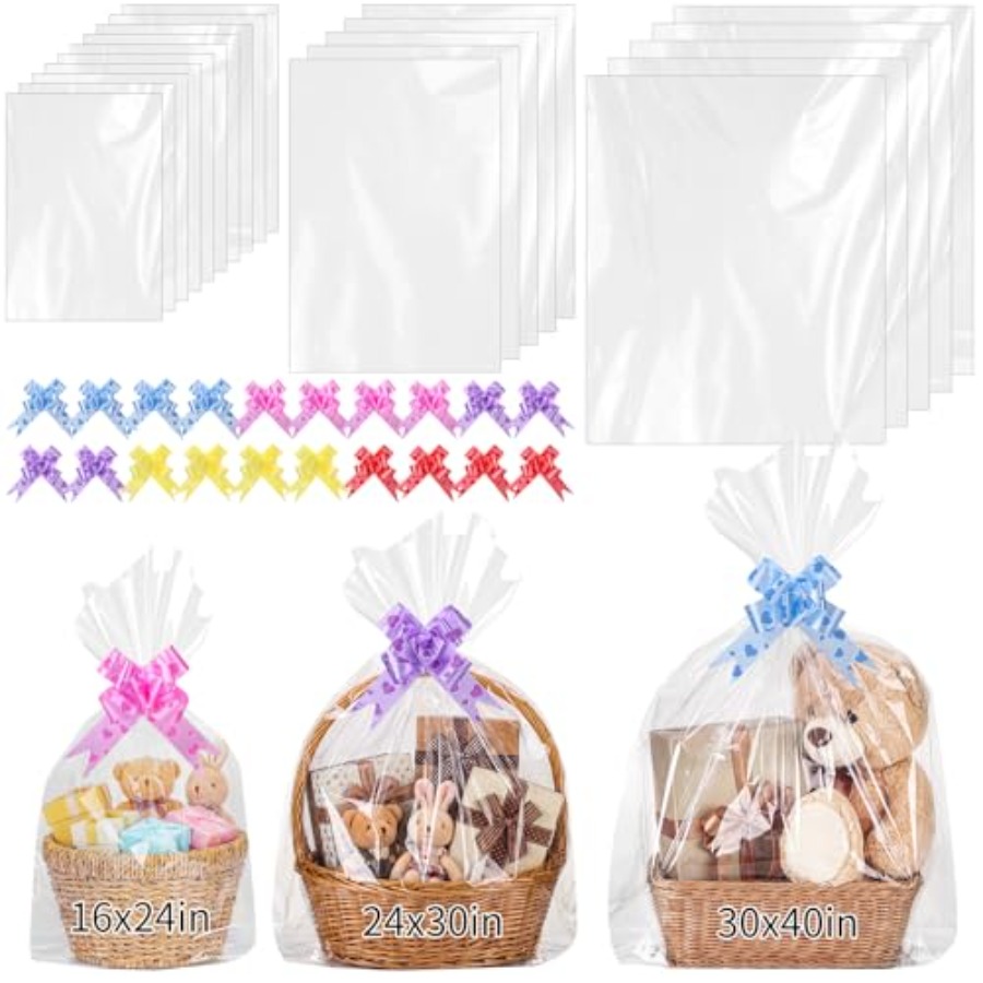 Cellophane Wrap Clear - ถุงพลาสติกใสขนาดใหญ่ 20 ชิ้น 3 ขนาด 30x40