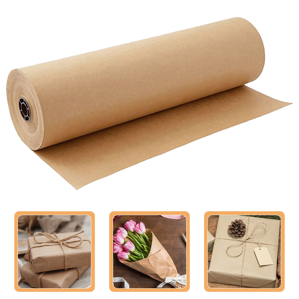Flower Wrap Kraft - กระดาษคราฟท์ 2 ม้วน กระดาษห่ออเนกประสงค์สำหรับห่อของขวัญ ห่อดอกไม้ ห่อของขวัญวันเกิดและเทศกาล