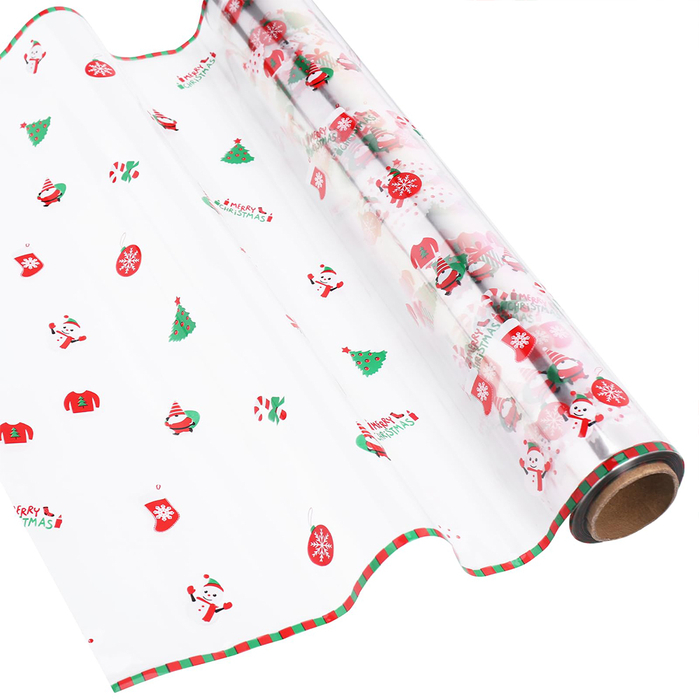 Cellophane Wrap Clear - ม้วนฟิล์มใสห่อของขวัญคริสต์มาส 1 ม้วน ยาว 100 ฟุต
