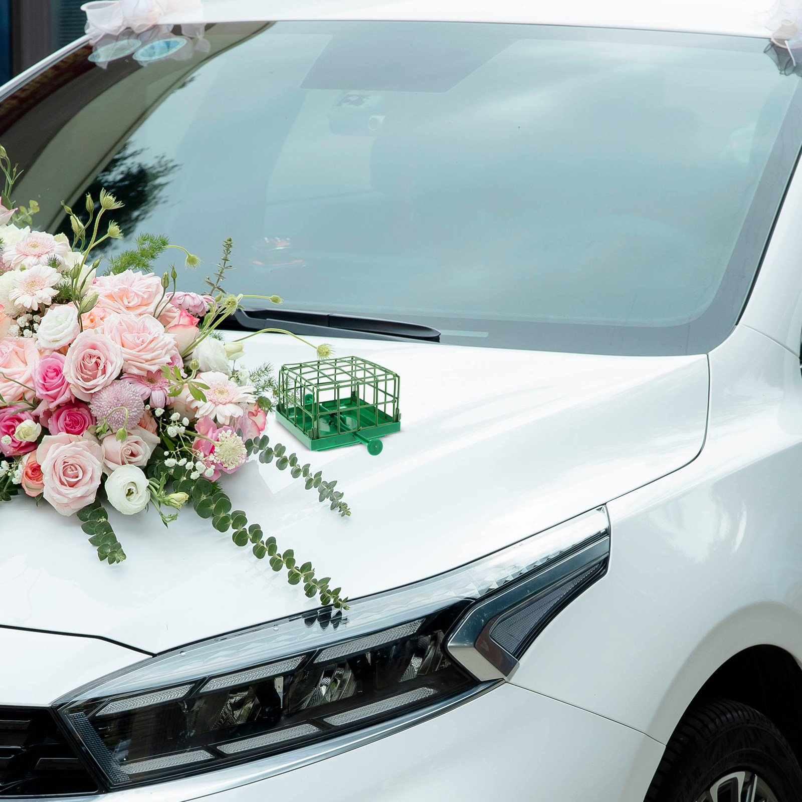 Bouquet Holder Foam - ที่ยึดโฟมดอกไม้แบบถ้วยดูด 5 ชิ้น สีเขียว วัสดุพลาสติก แข็งแรง