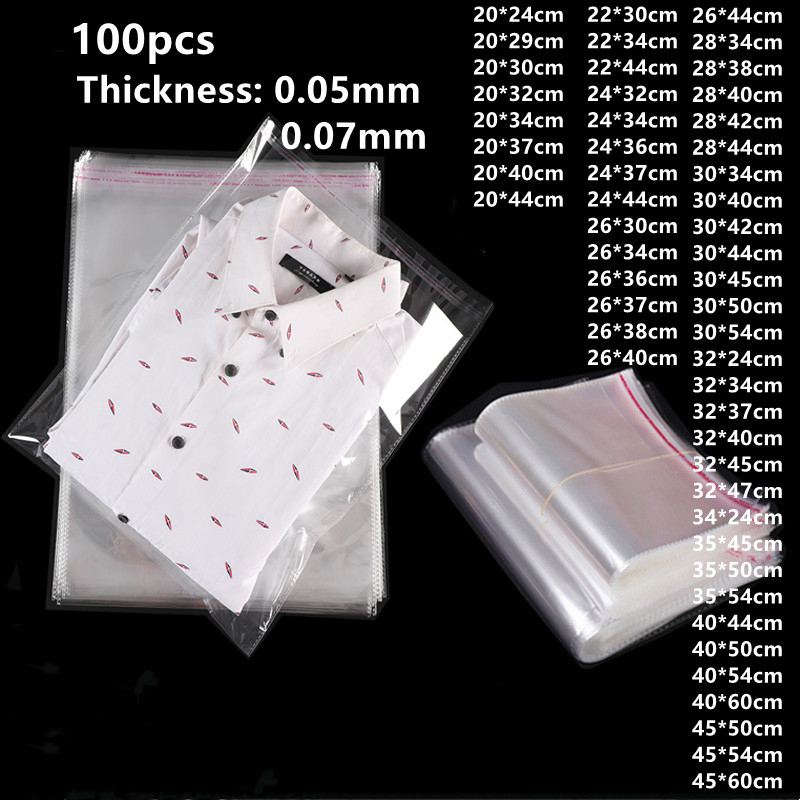 100Pcs ล้างพลาสติกกระเป๋าของขว - Cellophane Wrap Clear บทวิจารณ์และราคา