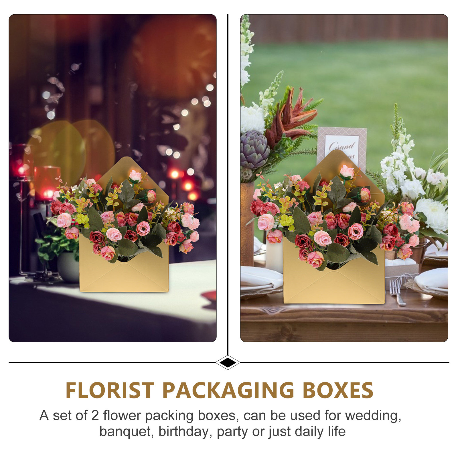 กล่องบรรจุภัณฑ์ดอกไม้ 2 ชิ้น ด - Anda Florist Supply บทวิจารณ์และราคา