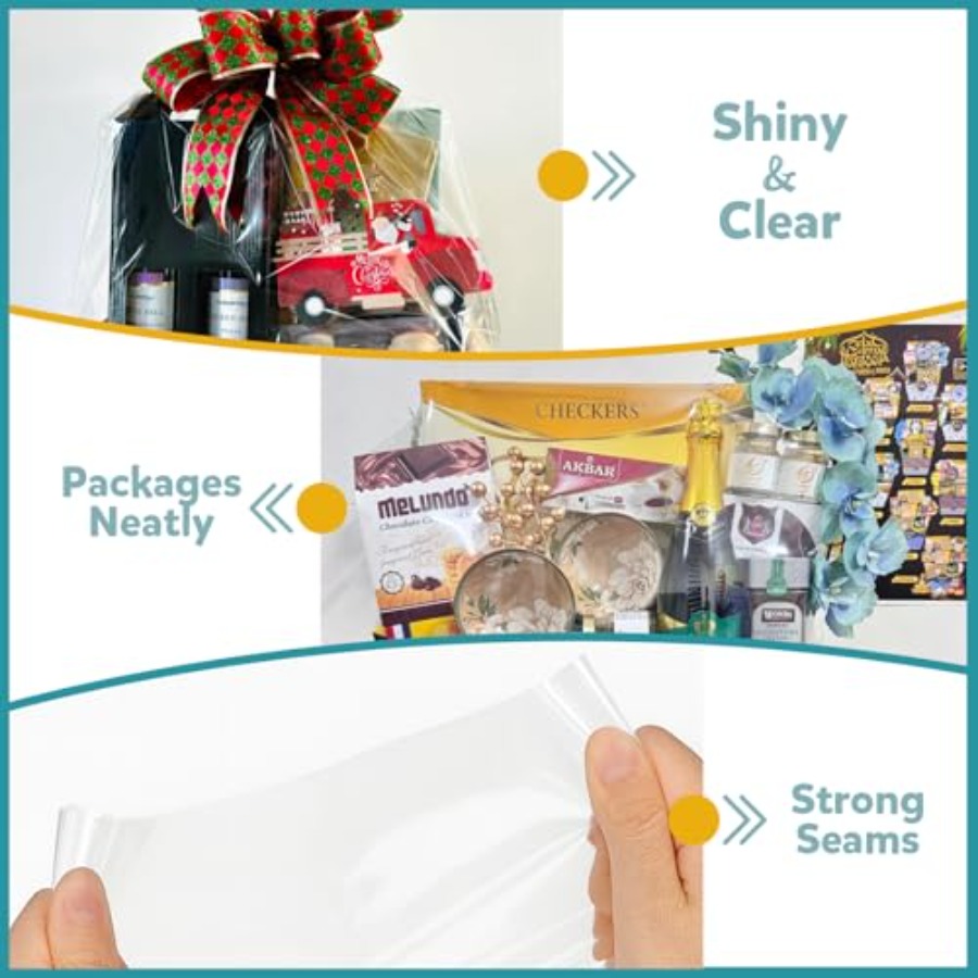 ถุงห่อของขวัญแบบหดได้ 10 ชิ้น  - Cellophane Wrap Clear บทวิจารณ์และราคา
