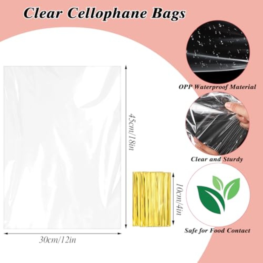 ถุงของขวัญเซลโลเฟน 60 ชิ้น ขนา - Cellophane Wrap Clear บทวิจารณ์และราคา