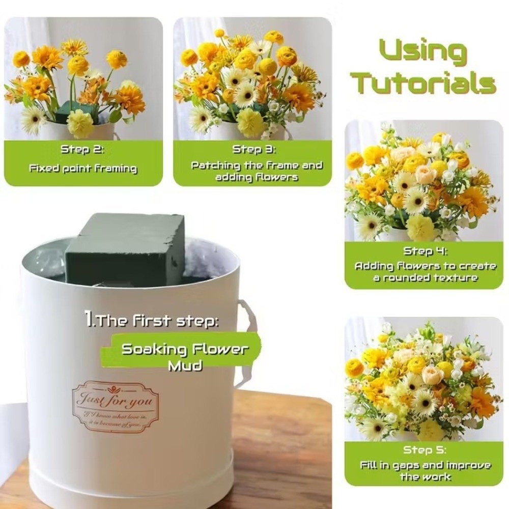 โฟมจัดดอกไม้สีเขียว รูปทรงสี่เ - Bouquet Holder Foam บทวิจารณ์และราคา