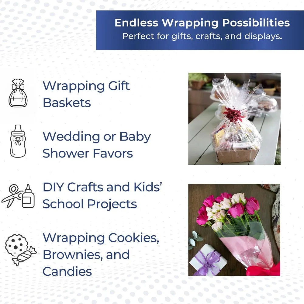 ม้วนพลาสติกใสสำหรับห่อของ ขนาด - Cellophane Wrap Clear บทวิจารณ์และราคา