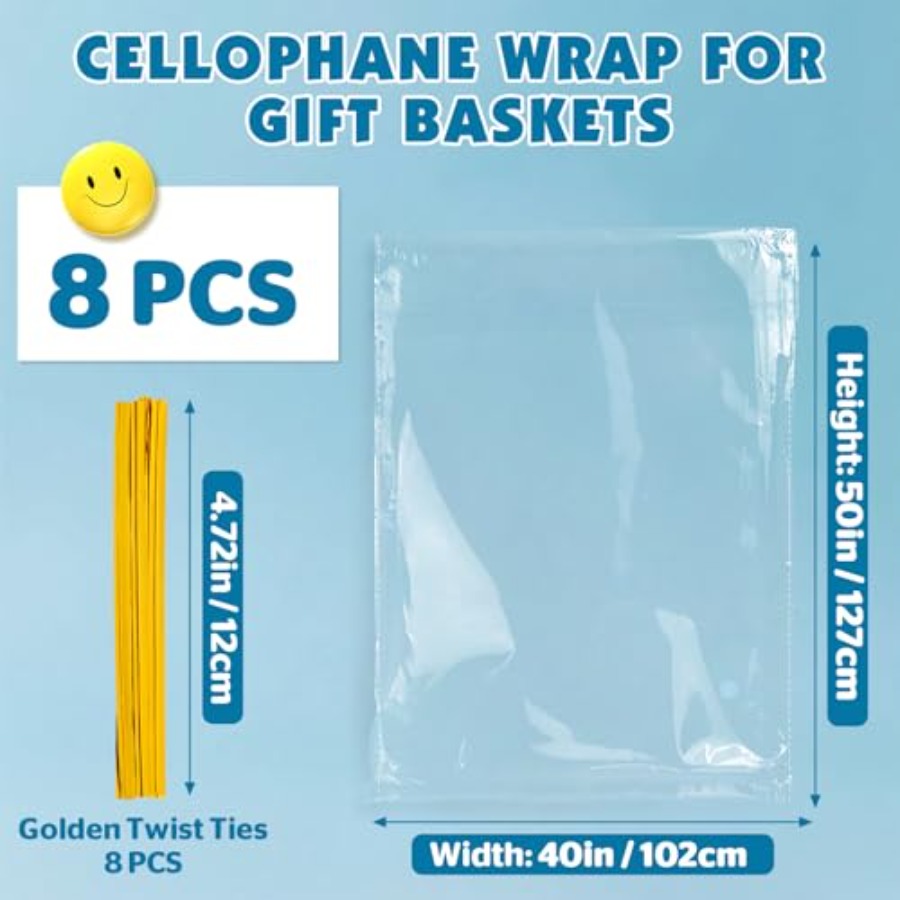 ถุงพลาสติกใสขนาดใหญ่ 8 ชิ้น ขน - Cellophane Wrap Clear บทวิจารณ์และราคา