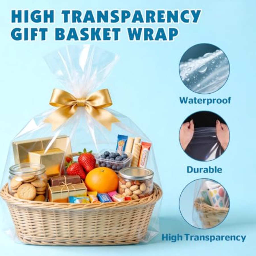 ถุงพลาสติกใสขนาดใหญ่ 8 ชิ้น ขน - Cellophane Wrap Clear บทวิจารณ์และราคา