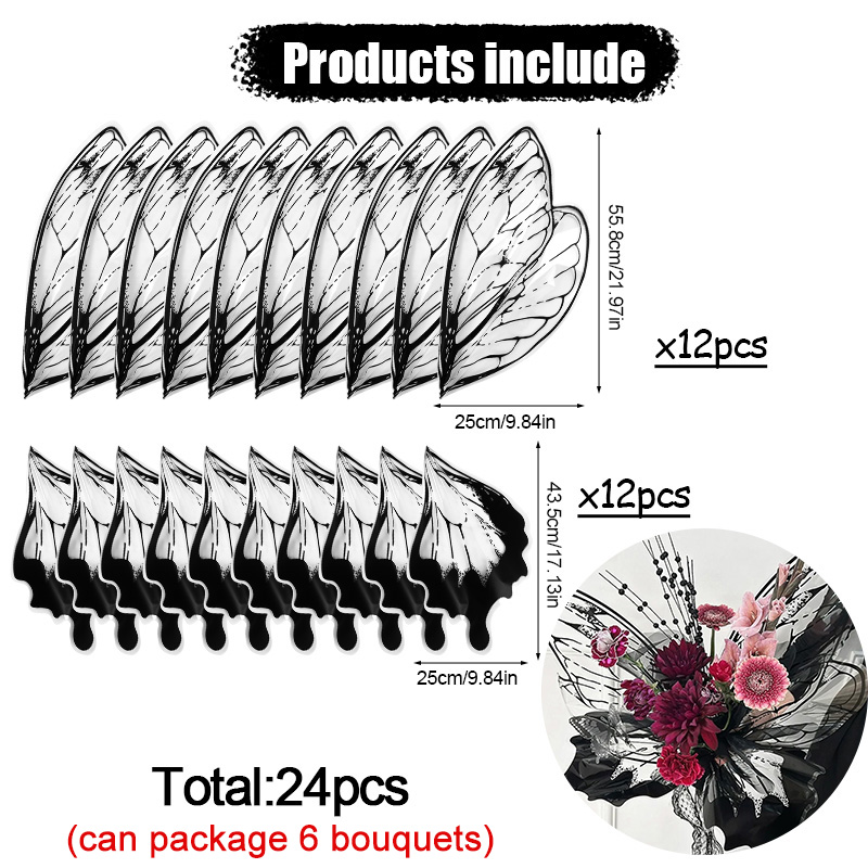 24 ชิ้นปีกผีเสื้อรูปร่างดอกไม้ - Flower Wrap Kraft บทวิจารณ์และราคา