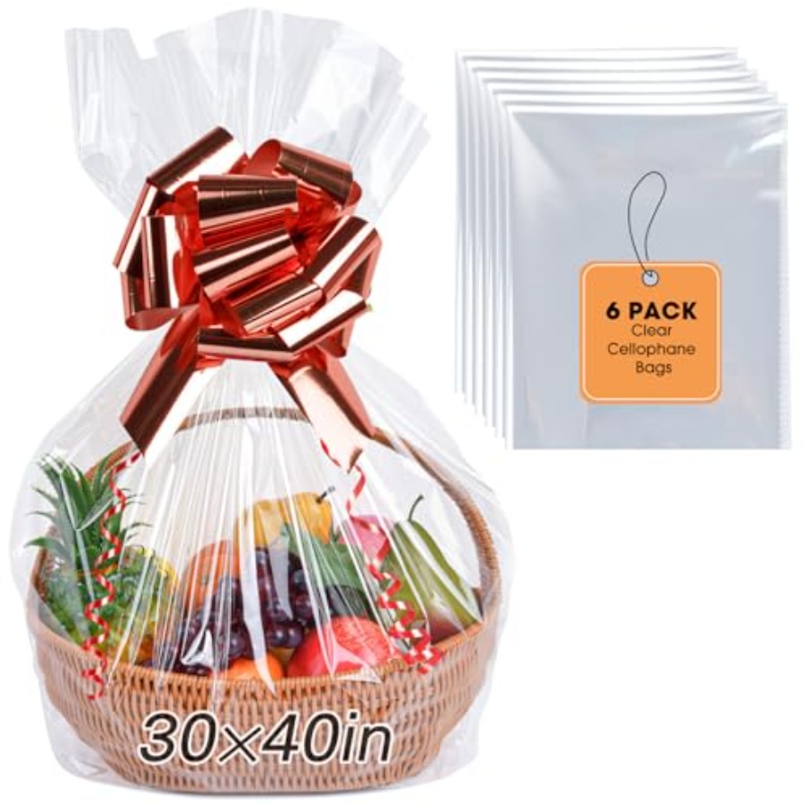 ถุงพลาสติกใสขนาดใหญ่พิเศษ 6 ชิ - Cellophane Wrap Clear บทวิจารณ์และราคา